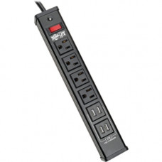 Tripp Lite Protect It! TLM446USBB 4-Outlet Surge Suppressor/Protector - 4 x NEMA 5-15R, 4 x USB - 1875 VA - 450 J - 120 V AC Input TLM446USBB