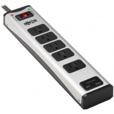 Tripp Lite Protect It! TLM506USBC 5-Outlet Surge Suppressor/Protector - 5 x NEMA 5-15R, 2 x USB - 1800 VA - 2100 J - 120 V AC Input TLM506USBC