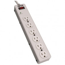 Tripp Lite Surge Protector Power Strip 120V 6 Outlet Metal 6&#39;&#39; Cord 900 Joule - Receptacles: 6 x NEMA 5-15R - 900J TLM606