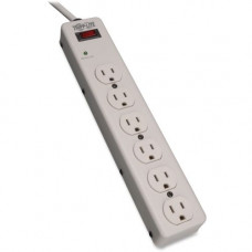 Tripp Lite Surge Protector Power Strip 120V 6 Outlet Metal 6&#39;&#39; Cord 1340 Joule - 6 x NEMA 5-15R - 1800 VA - 1340 J - 120 V AC Input - 120 V AC Output - RoHS Compliance TLM606HJ