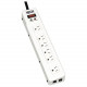 Tripp Lite Surge Protector Power Strip 120V RJ11 RT Angle 6 Outlet Metal 15&#39;&#39; Crd - Receptacles: 6 x NEMA 5-15R - 1340J TLM626TEL15