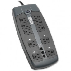 Tripp Lite Surge Protector 120V 10 Outlet RJ11 8&#39;&#39; Cord 2395 Joule - 10 x NEMA 5-15R - 1800 VA - 2395 J - 120 V AC Input - 120 V AC Output - Fax/Modem/Phone - TAA Compliance TLP1008TEL