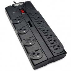 Tripp Lite Surge Protector 12 Outlet 120V RJ11 8&#39;&#39; Cord 2160 Joule - 12 x NEMA 5-15R - 1875 VA - 2160 J - 120 V AC Input - Phone/Fax/Modem/DSL - TAA Compliance TLP1208TEL