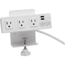 Tripp Lite 3-Outlet Surge Protector Power Strip w/ 2-Port USB Charging White - 3 x NEMA 5-15R, 2 x USB - 510 J - 120 V AC Input TLP310USBCW