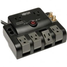 Tripp Lite Surge Protector 120V 6 Outlet Rotating RJ11 Coax 6&#39;&#39; Cord - 6 x NEMA 5-15R - 1440 J - 120 V AC Input - RoHS, TAA Compliance TLP606RNET