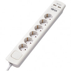 Tripp Lite 6-Outlet Surge Suppressor/Protector - 6 x Schuko Type F, 2 x USB - 250 J - 230 V AC Input TLP6G18USB