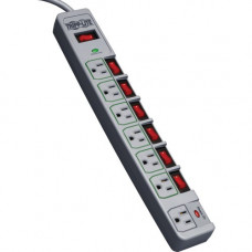 Tripp Lite Eco Green Surge Protector Switched 7 Outlet Conserve Energy - 7 x NEMA 5-15R - 1800 VA - 1080 J - 125 V AC Input - 125 V AC Output - RoHS Compliance TLP76MSG