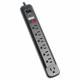 Tripp Lite Surge Protector Power Strip 120V Right Angle 7 Outlet RJ11 Black - 7 x NEMA 5-15R - 1800 VA - 1080 J - 120 V AC Input - RoHS, TAA Compliance TLP76RBTEL