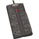 Tripp Lite Surge Protector Power Strip 8 Outlet 8 &#39;&#39; Cord Black 1440 J - 8 x NEMA 5-15R - 1800 VA - 1440 J - 120 V AC Input - TAA Compliance TLP808B