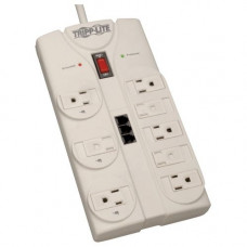 Tripp Lite Surge Protector Power Strip 120V 5-15R 8 Outlet RJ11 8&#39;&#39; Cord 2160 Joule - 8 x NEMA 5-15R - 1800 VA - 2160 J - 120 V AC Input - 120 V AC Output TLP808TEL