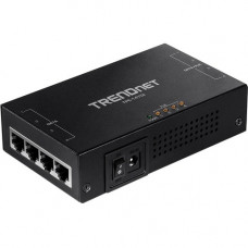 Trendnet 65W 4-Port Gigabit PoE+ Injector - 120 V AC, 230 V AC Input - 55 V DC, 1.30 A Output - 4 Gigabit Ethernet Input Port(s) - 4 Gigabit PoE+ Output Port(s) - 65 W - TAA Compliance TPE-147GI