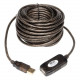 Tripp Lite 10M USB 2.0 Hi-Speed Active Extension Repeater Cable USB-A M/F 3 33ft 10 Meter - 32.81 ft Maximum Operating Distance - Network (RJ-45) - RoHS, TAA Compliance U026-10M