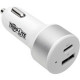 Tripp Lite USB Car Charger Dual-Port Quick Charge USB Type C & USB Type A - 32 W Output Power - 12 V DC Input Voltage - 3.6 V DC, 6.5 V DC, 5 V DC, 9 V DC, 12 V DC Output Voltage - 3 A Output Current - USB U280-C02-C1A1