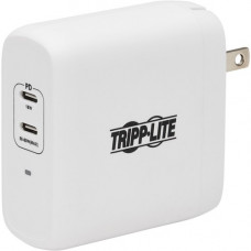 Tripp Lite USB C Wall Charger 2-Port Compact Gan Technology 68W PD3.0 White - 120 V AC, 230 V AC Input - 5 V DC/3 A, 9 V DC, 15 V DC, 20 V DC Output - White U280-W02-68C2-G