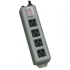 Tripp Lite Waber Industrial Power Strip 4 outlet 6&#39;&#39; Cord Locking Switch Cover - NEMA 5-15P - 4 NEMA 5-15R - 6ft Input - TAA Compliance UL603CB-6