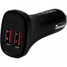 Startech.Com Dual Port USB Car Charger - Black - High Power 24W/4.8A - 2 port USB Car Charger - Charge two tablets at once - 24 W Output Power - 12 V DC, 24 V DC Input Voltage - 5 V DC Output Voltage - 4.80 A Output Current USB2PCARBKS