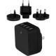 Startech.Com Travel USB Wall Charger - 4 Port - Black - Universal Travel Adapter - International Power Adapter - USB Charger - 34 W Output Power - 120 V AC, 230 V AC Input Voltage - 5 V DC Output Voltage - 6.80 A Output Current USB4PACBK
