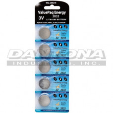 Dantona Battery - 3 V DC - 220 mAh - Lithium Manganese Dioxide (CR) - 5 / Pack VAL-2032-5