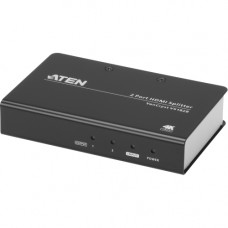 ATEN 2-Port True 4K HDMI Splitter - 4096 x 2160 - 49.21 ft Maximum Operating Distance - HDMI In - HDMI Out - Metal VS182B