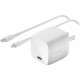 Belkin BOOST&uarr;CHARGE 30W USB-C GaN Wall Charger + USB-C To Lightning Cable - White WCH001DQ1MWH-B5