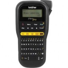 Brother PTH111 P-touch Pro Label Maker - Thermal Transfer - 0.79 in/s Mono - 10 Fonts - 3 Font Size - 180 dpi - Tape0.47" , 0.35" , 0.24" , 0.14" - LCD Screen - Power Adapter, Battery - 6 Batteries Supported - AAA - Black - Handheld - 