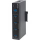 Manhattan 4-Port Industrial USB 3.0 Hub - USB Type B - DIN Rail Mountable - 4 USB Port(s) - 4 USB 3.0 Port(s) - PC, Mac 161411