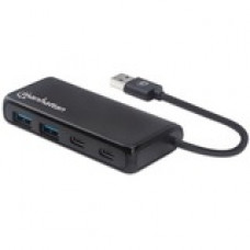 Manhattan 4-Port USB 3.2 Gen 1 Hub - USB 3.2 Gen 1 - External - 4 USB Port(s) - PC, Linux, Mac 164887