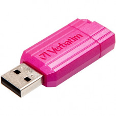Verbatim 16GB PinStripe USB Flash Drive - Hot Pink - 16 GB - USB 2.0 - Hot Pink - Lifetime Warranty 49067