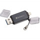 Verbatim Store &#39;&#39;n&#39;&#39; Go Dual USB 3.0 Flash Drive - 64 GB - Lightning, USB 3.0 - Graphite - 1/Each 49301