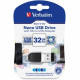 Verbatim 32GB Nano USB Flash Drive with USB OTG Micro Adapter - Black - 32GB - 1 Pack - TAA Compliance 49822
