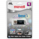 Maxell 4GB USB Basic USB-104BL USB 2.0 Flash Drive - 4 GB - USB 2.0 - Black - Lifetime Warranty 503001