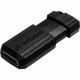 Verbatim 8GB PinStripe USB Flash Drive - Black (400 Bulk) - 8 GB - USB - Black - 400/Pack 58612