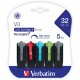 Verbatim 32GB Store &#39;&#39;n&#39;&#39; Go&reg; V3 USB 3.2 Gen 1 Flash Drive - 5pk - Assorted - 32 GB - USB 3.2 Gen 1 - Assorted - Lifetime Warranty - 5 Pack - TAA Compliance 70900