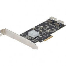 Startech.Com 8 Port SATA PCIe Card, PCI Express 6Gbps SATA Expansion Card with 4 Controllers, PCI-e x4 Gen 2 to SATA III Adapter Card - SATA III 6Gbps PCIe x4 Gen 2 card - PCIe SATA expansion card has 2x Mini-SAS ports with Mini-SAS to 4x SATA adapter cab