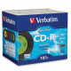 Verbatim CD-R 80min 52X with Digital Vinyl Surface - 10pk Slim Case - 700MB - 10 Pack - TAA Compliance 94439
