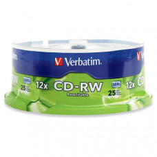 Verbatim CD-RW 80 Minute (700 MB) (4x-12x) High Speed DatalifePlus Branded (25 Ea/Pkg) - TAA Compliance 95155