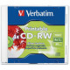 Verbatim CD-RW 700MB 2X-4X DataLifePlus Silver Inkjet Printable with Branded Hub - 1pk Jewel Case - 120mm - Printable - Inkjet Printable - 1.33 Hour Maximum Recording Time - TAA Compliance 95160