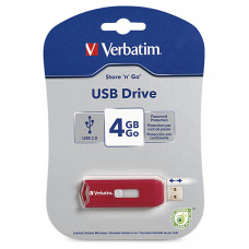 Verbatim 4GB Store 'n' Go USB Flash Drive - Red - TAA Compliance 95236