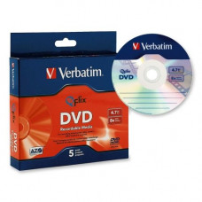 Verbatim Qflix 5pk Slimcase - 120mm - Single-layer Layers - 2 Hour Maximum Recording Time - TAA Compliance 96747