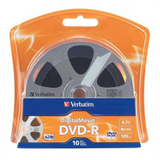 Verbatim DigitalMovie 8x DVD-R Media - 4.7GB - 120mm Standard - 10 Pack Blister Pack 96856
