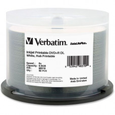 Verbatim DVD+R DL (8.5 GB) (8x) Hub Inkjet Printable, White (50 Ea/Pkg) 98319