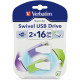 Verbatim 16GB Swivel USB Flash Drive - 2pk - Green, Violet - 16 GB - Violet, Green - 2 Pack - Swivel, Capless" - TAA Compliance 98425