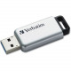 Verbatim 64GB Store &#39;&#39;n&#39;&#39; Go Secure Pro USB 3.0 Flash Drive with AES 256 Hardware Encryption - Silver - 64 GB - TAA Compliance 98666