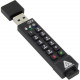 Apricorn Apricon Aegis Secure Key 3NX: Software-Free 256-Bit AES XTS Encrypted USB 3.1 Flash Key with FIPS 140-2 level 3 validation, Onboard Keypad, and up to 25% Cooler Operating Temperatures. - 16 GB - USB 3.0 - Black - 1 - 256-bit AES ASK3-NX-16GB