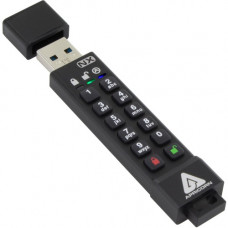 Apricorn Apricon Aegis Secure Key 3NX: Software-Free 256-Bit AES XTS Encrypted USB 3.1 Flash Key with FIPS 140-2 level 3 validation, Onboard Keypad, and up to 25% Cooler Operating Temperatures. - 4 GB - USB 3.0 - Black - 256-bit AES - 3 Year Warranty ASK3