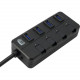 Adesso AUH-3040 - 4 Port USB 3.0 Hub - USB - External - 4 USB Port(s) - 4 USB 3.0 Port(s) - PC, Mac AUH-3040