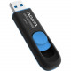 A-Data Technology  Adata UV128 128GB Black+Blue Retail - 128 GB - USB 3.0 - Black, Blue - Capless, Retractable, Scratch Proof, Dirt-repellent AUV128-128G-RBE
