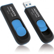 A-Data Technology  Adata 32GB DashDrive UV128 USB 3.0 Flash Drive - 32 GB - USB 3.0 - 90 MB/s Read Speed - 40 MB/s Write Speed - Blue, Black - Lifetime Warranty AUV128-32G-RBE
