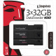 Kingston DataTraveler 100 G3 USB Flash Drive - 32 GB - USB 3.0 - 100 MB/s Read Speed - Black - 5 Year Warranty - 3 Pack DT100G3-32GB-3P