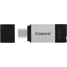 Kingston DataTraveler 80 64GB USB 3.2 (Gen 1) Type C Flash Drive - 64 GB - USB 3.2 (Gen 1) Type C - 200 MB/s Read Speed DT80/64GB